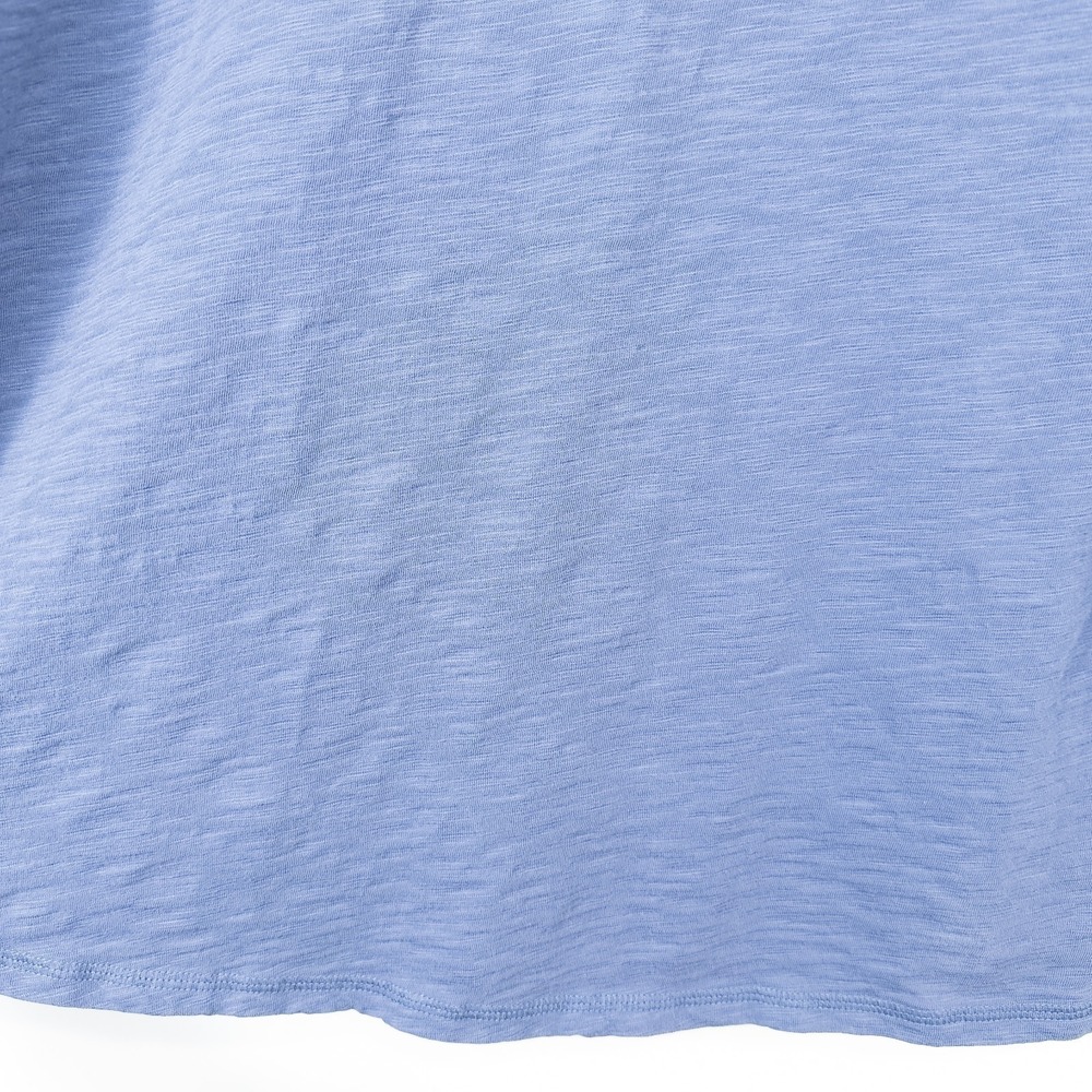 Habitat Peruvian Cotton Slub Pieced Tunic Top Womens Medium Blue Lagenlook Boho - Picture 11 of 13